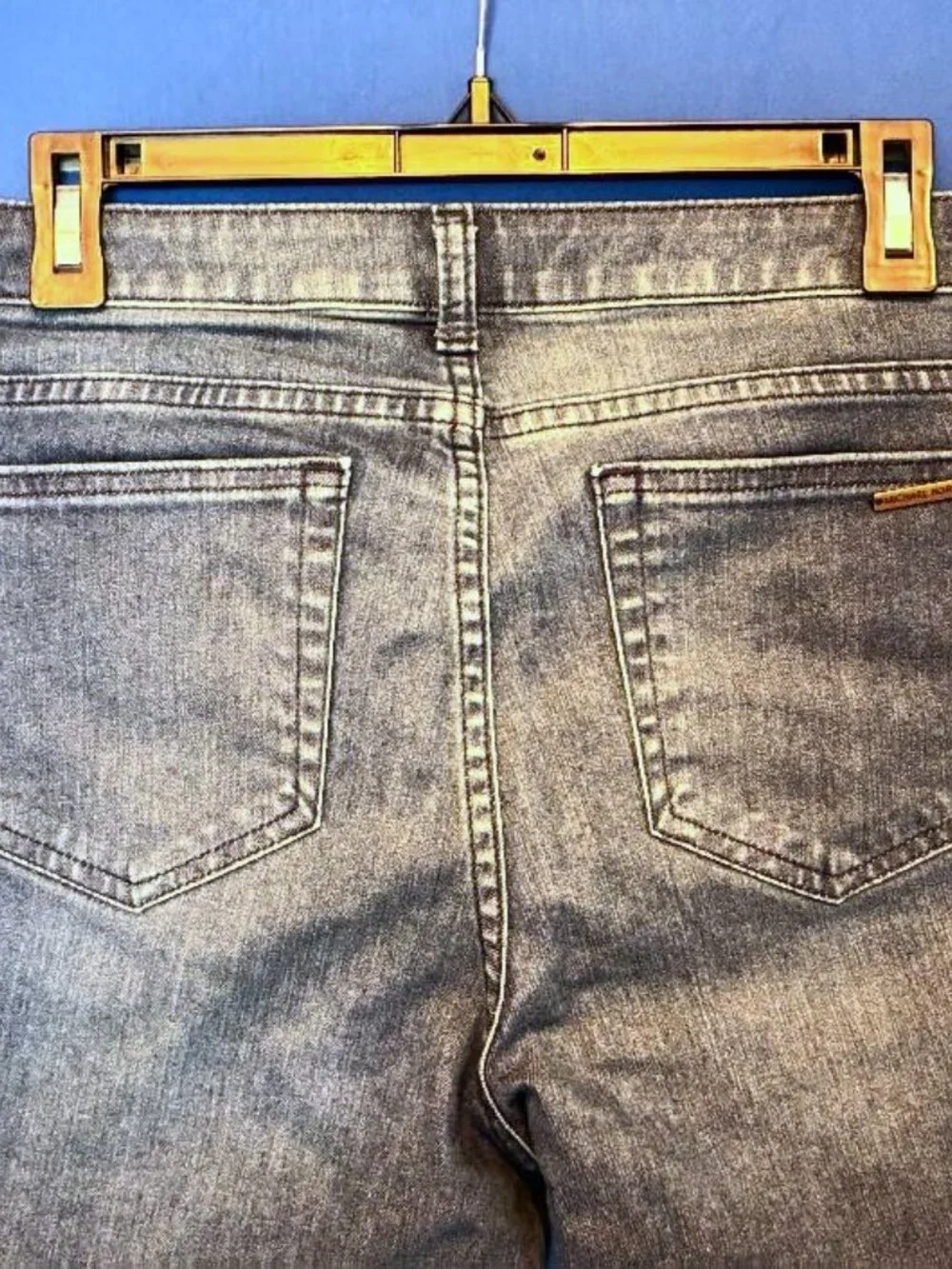 Share Michael Kors Izzy Skinny Jeans Medium Wash Crop Raw High/Low Hem Size 8
